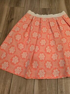 Boden Pleated Neon Floral Skirt, 6